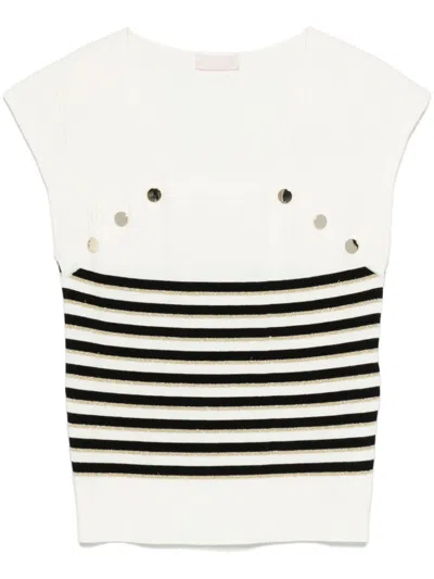 Liu •jo Striped Top In Black