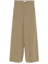 Liu •jo Liu Jo Wide-leg Trousers In Rich Green Modal Blend In Brown
