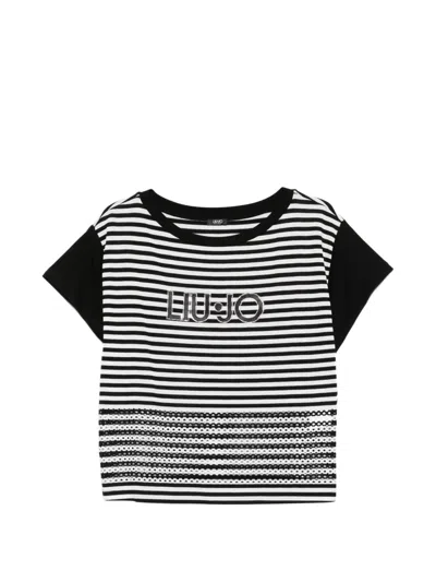 Liu •jo Striped T-shirt In Black