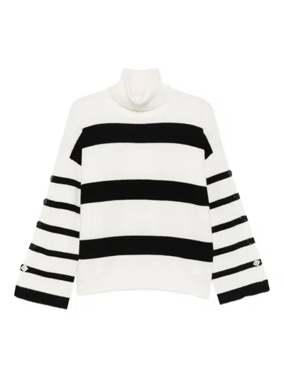 LIU •JO STRIPED TURTLENECK SWEATER