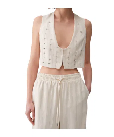 Liu •jo Striped Vest In White