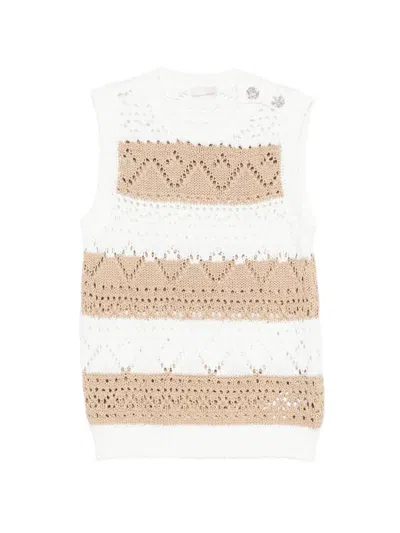 Liu •jo Striped Vest In White