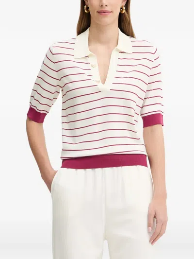 Liu •jo Striped-knit Top In Neutral