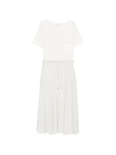 Liu •jo Striped-pattern Midi Dress In White