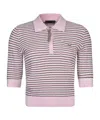 Liu •jo Striped-pattern Polo Top In Pink