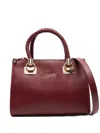 Liu •jo Structured Burgundy Handbag With Braided Handles In Burgundy