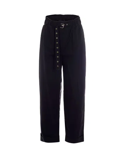 Liu •jo Liu Jo Structured Cotton Trousers In Black
