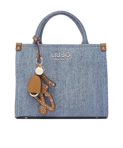 Liu •jo Liu Jo Structured Denim Tote Bag In Blue