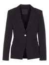 Liu •jo Structured Pearl-button Blazer With Flap Pockets In Black