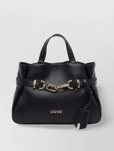 Liu •jo Structured Shoulder Bag Metal Hardware In Black