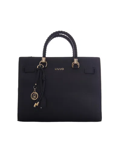 Liu •jo Liu Jo Structured Top Handle Tote Bag In Nero