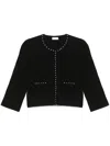 Liu •jo Stud-embellished Cardigan In Schwarz