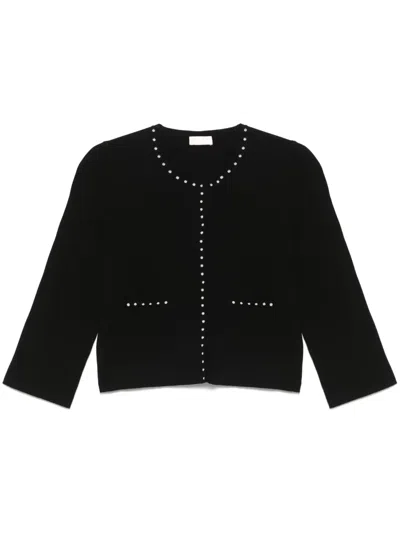 Liu •jo Stud-embellished Cardigan In Black