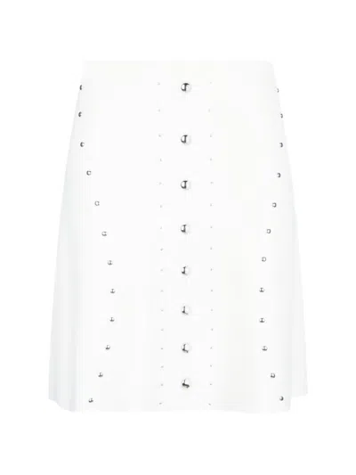 Liu •jo Stud-embellished Knitted Skirt In White