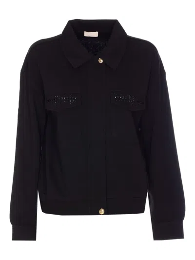 LIU •JO STUDDED COTTON-BLEND JACKET