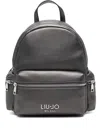 Liu •jo Studded-detail Zip-fastening Backpack In Gray