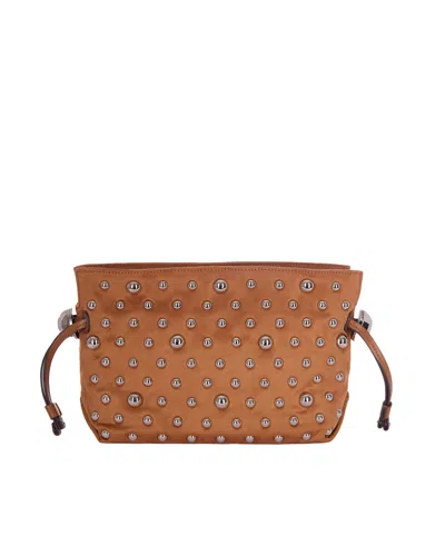 Liu •jo Liu Jo Studded Drawstring Crossbody Bag In Brown