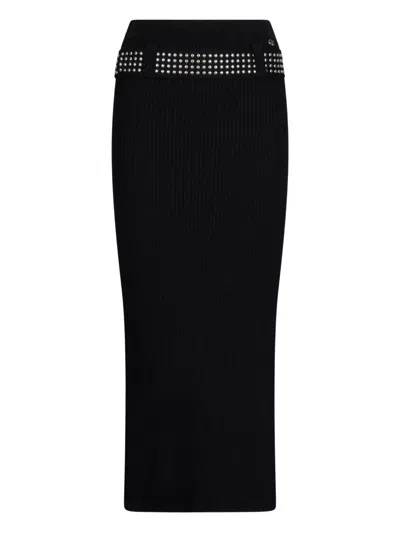 Liu •jo Studded Knitted Skirt In Black