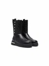 Liu •jo Studded Logo Embossed Boots In Black
