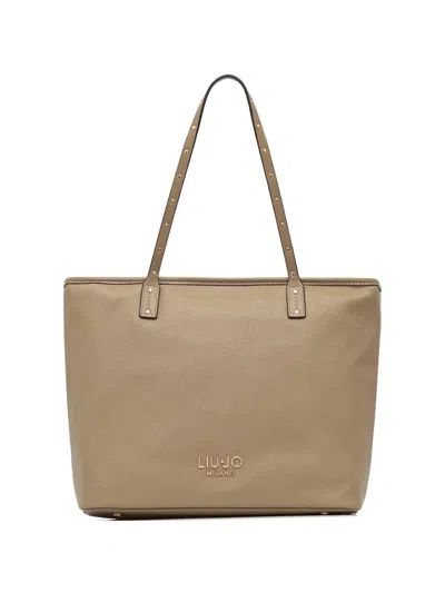 Liu •jo Studded Tote Bag In Brown