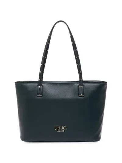 Liu •jo Stud-embellished Tote Bag In Blue
