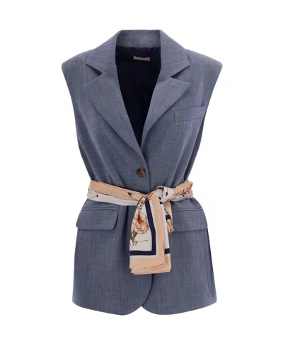 Liu •jo Liu Jo Stylish Effect Denim Jacket For Women In Blue