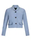 Liu •jo Suede Boxy Jacket In Blue