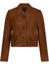Liu •jo Suede Boxy Jacket In Braun