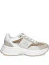 Liu •jo Suede Monogram Sneakers In Neutrals