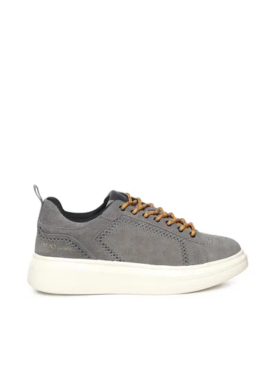 Liu •jo Lace-up Platform-sole Trainers In Gray