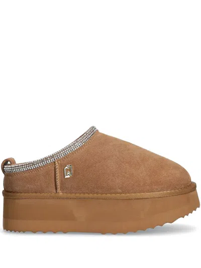 Liu •jo Suede Slippers In 褐色