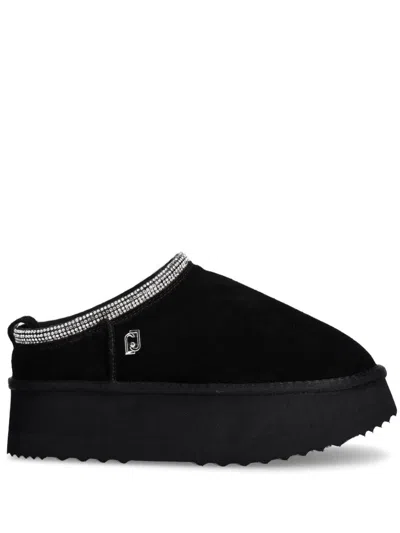 Liu •jo Suede Slippers In Black