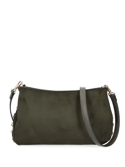 Liu •jo Suede-effect Studded Shoulder Bag In Gray