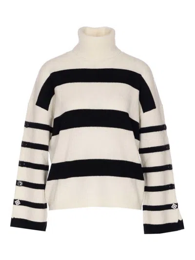 Liu •jo White And Black Striped Sweater
