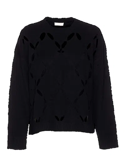 LIU •JO BLACK CUT OUT SWEATER