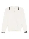 Liu •jo Lightweight Knit Sweater With Front Zip Closure In White