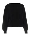Liu •jo Liu Jo Cropped Sweater With Wide Neckline And Voluminous Sleeves In Black