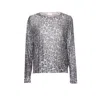 Liu •jo All-over Leopard Print Gray Sweater In Black