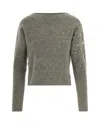Liu •jo Liu Jo Textured Knit Sweater With Sparkling Embellishments In Gray