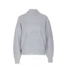 Liu •jo Ribbed Knit Sweater With Pearl Button Detail In Gray