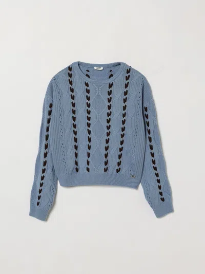 Liu •jo Liu Jo Sweater Kids Color Gnawed Blue