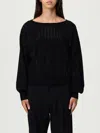 Liu •jo Liu Jo Cropped Sweater With Wide Neckline And Voluminous Sleeves In Black
