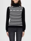 Liu •jo Pearl-embellished Striped Sweater In Black
