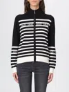 Liu •jo Pearl-embellished Striped Cardigan In Black