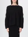 Liu •jo Liu Jo Wool Sweater With Embellished Sleeve Details In Black