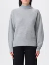Liu •jo Ribbed Knit Sweater With Pearl Button Detail In Gray