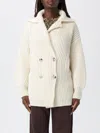 Liu •jo Wool Coat Double-breasted Shawl Collar In White