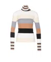 Liu •jo Striped Turtleneck Sweater In Multicolour