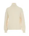Liu •jo Roll-neck Embellished Sweater In Neutral