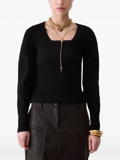 Liu •jo Sweater With Balloon Sleeves In Black